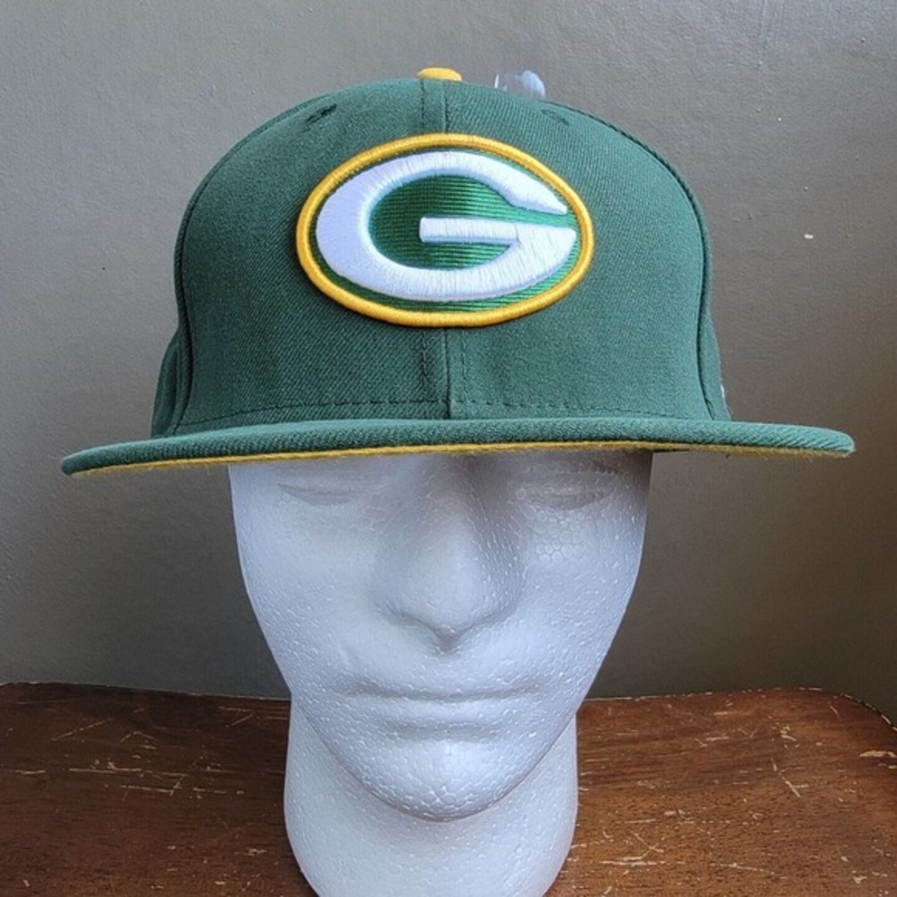 Green Bay Packers New Era NFL 59FIFTY Fitted Hat Cap 7⅜ Green